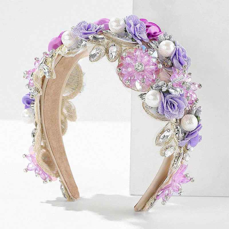 Wholesale Baroque Rhinestones Polyester Headband